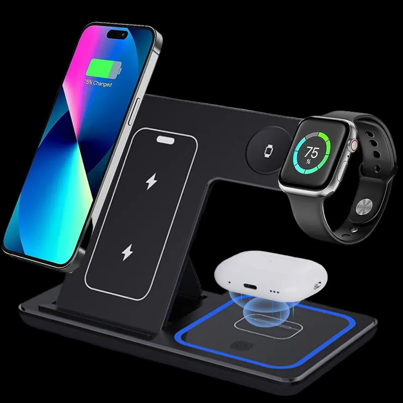 Estação de carregamento 3 em 1