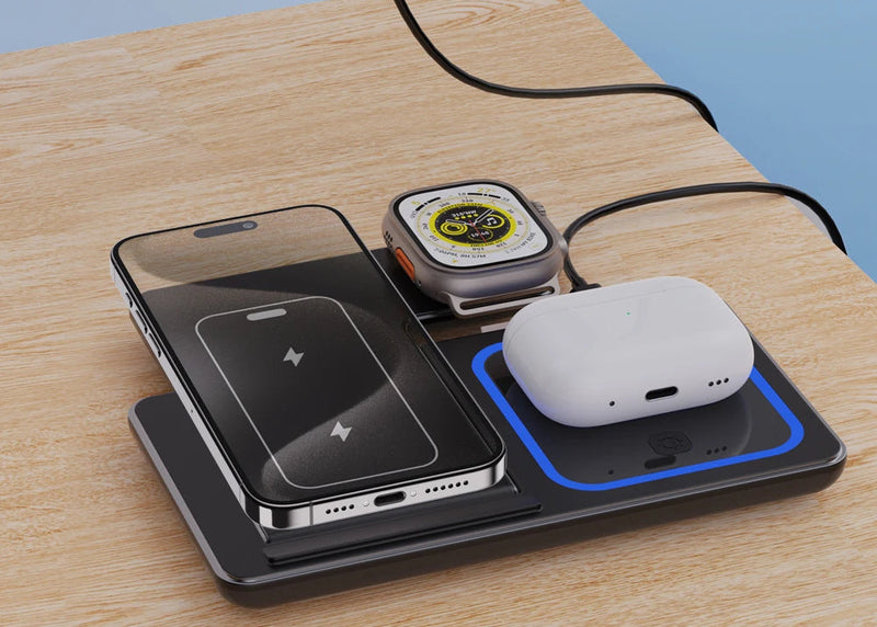 Estação de carregamento 3 em 1