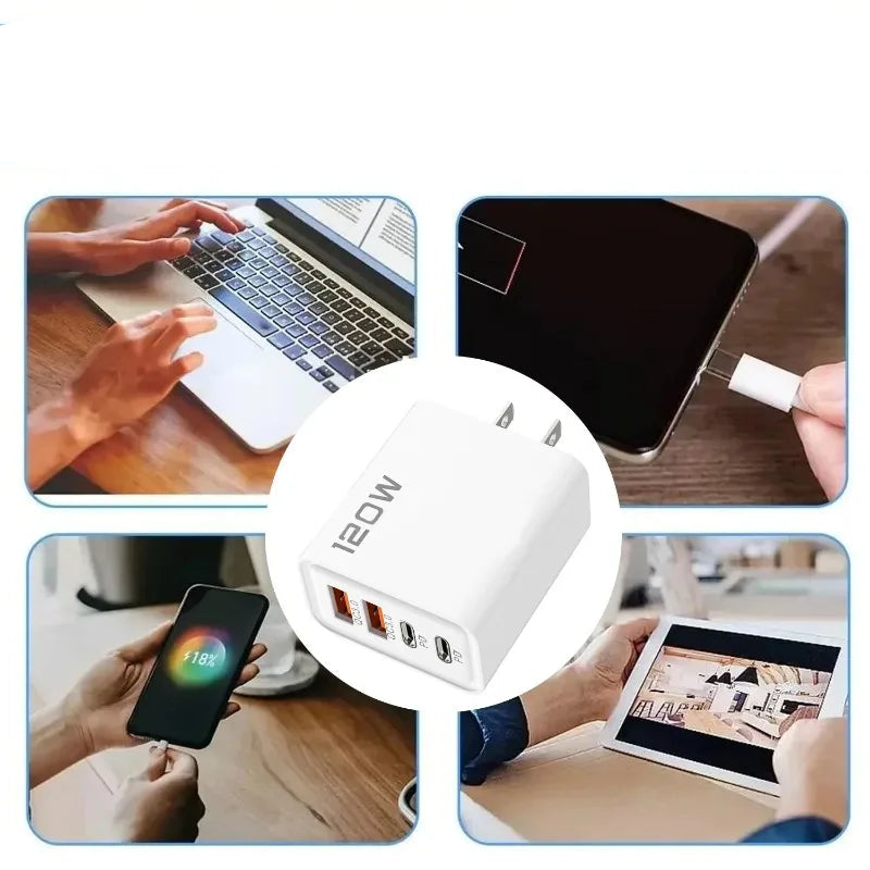 Carregador USB/tipo-C 120W